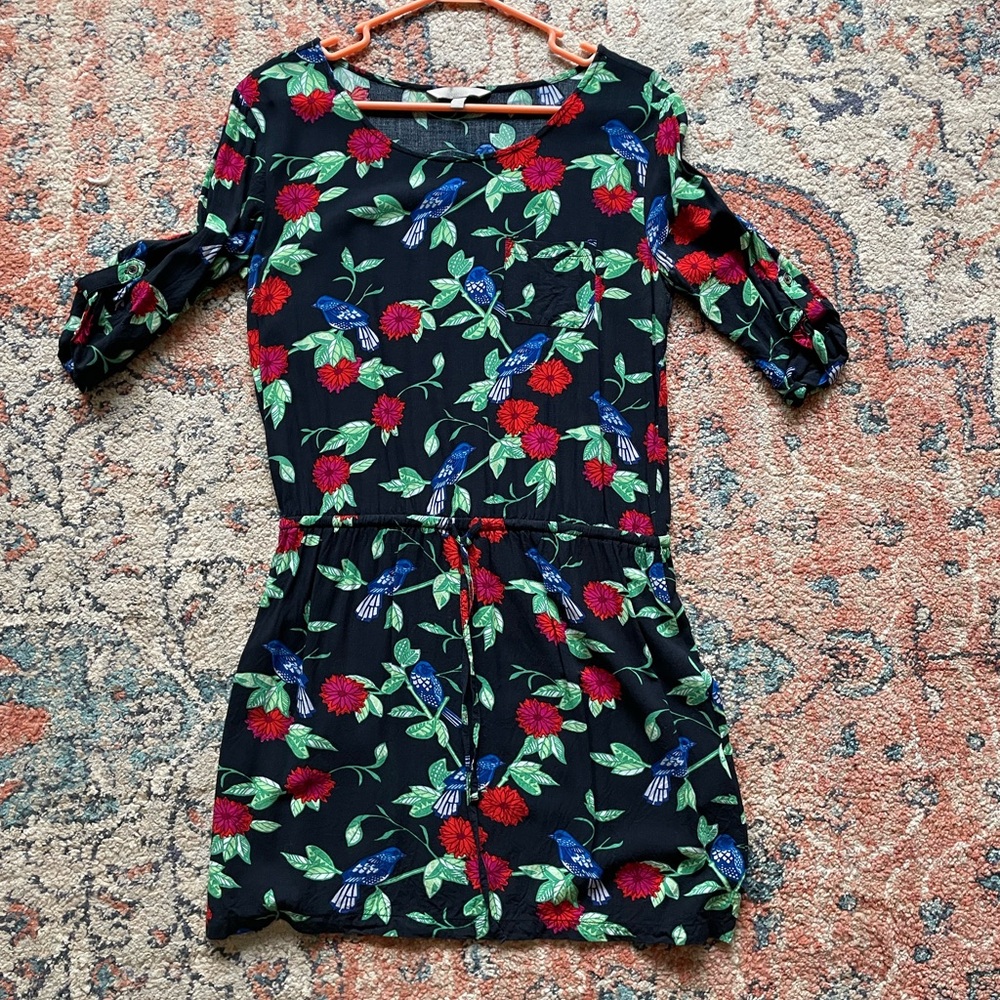 Floral Bird Print Dress